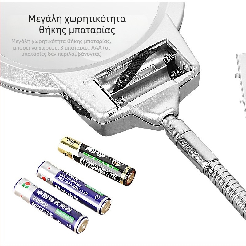 MG15122-2B Μεγεθυντικός φακός με κλιπ και LED για ανάγνωση, φορητός και επιτραπέζιος