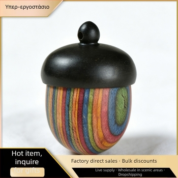 DIY Μεγάλο Κουτί Αποθήκευσης από Πολυχρωμο Ξύλο σε Σχήμα Βελανιδιάς, Πολυχρωμο Ξύλο με Μπλοκ και Μενταγιόν από Πεύκο