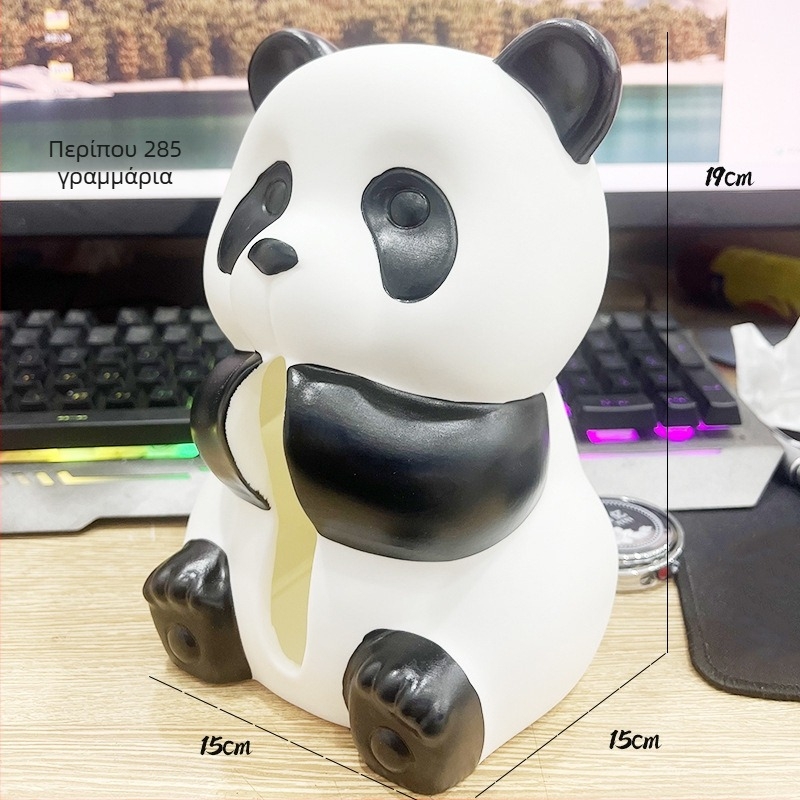 Κουτί χαρτοπετσετών με σχέδιο Panda - εποξειδική επίστρωση – ανθεκτικό και χαριτωμένο διακοσμητικό για σαλόνι και οικιακή αποθήκευση