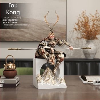 Zen διακοσμητικό Monkey King – διακόσμηση για σαλόνι και είσοδο, από ρητίνη, κινέζικου στυλ, δώρο για νέο σπίτι