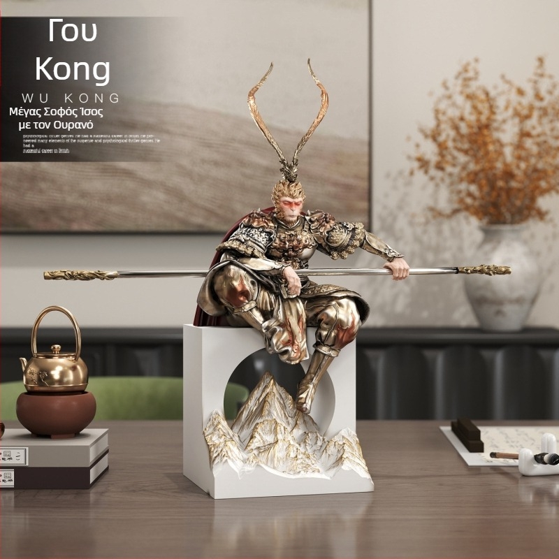 Zen διακοσμητικό Monkey King – διακόσμηση για σαλόνι και είσοδο, από ρητίνη, κινέζικου στυλ, δώρο για νέο σπίτι
