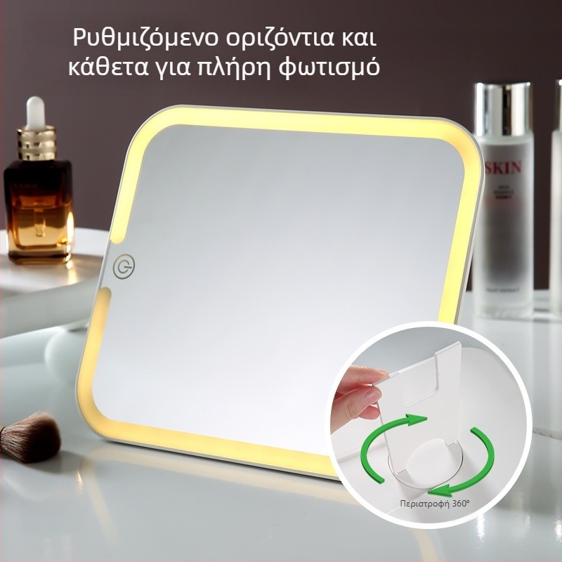 LED φωτιζόμενος επιτραπέζιος καθρέφτης μακιγιάζ, καλλυντικό καθρέφτης για σπίτι ή φοιτητικό συγκρότημα, υψηλής ευκρίνειας ανάκλαση