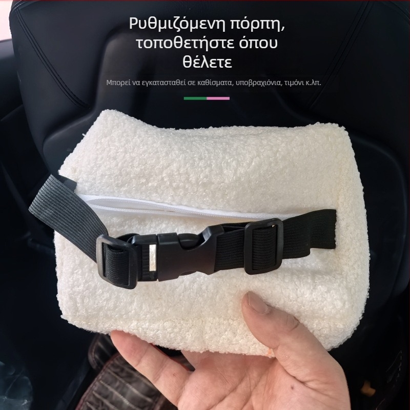 Κιβώτιο χαρτομάντιρων αυτοκινήτου από βελούδο αρνιού, υψηλής ποιότητας εξάρτημα για ηλιοπροστασία, απλό κρεμαστό θήκη χαρτομάντιρων, γλυκό διακοσμητικό αυτοκινήτου