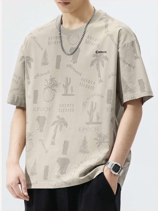 Αντρικό κοντομάνικο T‑shirt από ice silk, καλοκαίρι 2025, γρήγορο στέγνωμα, άνετη χαλαρή εφαρμογή, στρογγυλός λαιμός, καθημερινή χρήση.