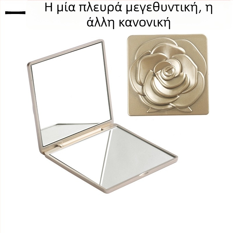 Μίνι διπλής όψης αναδιπλούμενος καθρέφτης μακιγιάζ, φορητός τετράγωνος καθρέφτης, χαριτωμένο