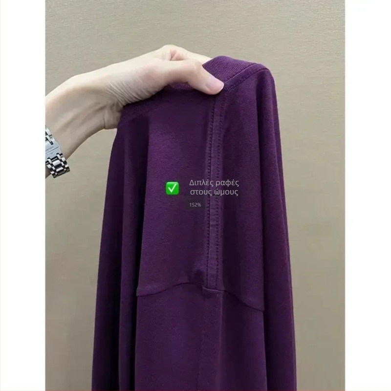 Ανδρικό T‑shirt από βαρύ βαμβάκι σε σκούρο δαμασκηνί χρώμα – κοντό μανίκι, μικρή λαιμόκοψη, ραφή με τρεις βελόνες, μονόχρωμο