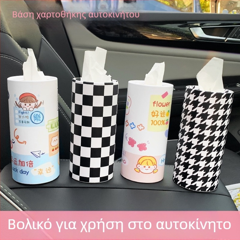 Κουτί χαρτοπετσέτων αυτοκινήτου, χαριτωμένη πολυλειτουργική θήκη χαρτοπετσέτας με διακόσμηση καρτούν για το εσωτερικό αυτοκινήτου