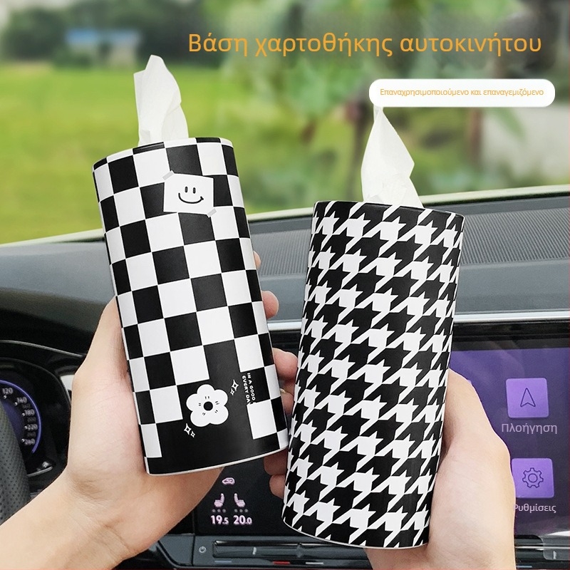 Κουτί χαρτοπετσέτων αυτοκινήτου, χαριτωμένη πολυλειτουργική θήκη χαρτοπετσέτας με διακόσμηση καρτούν για το εσωτερικό αυτοκινήτου