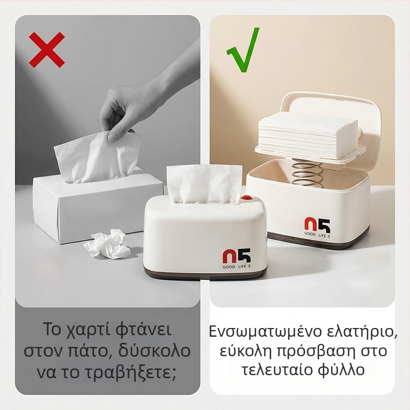 Κουτί χαρτομάντιλων με εσωτερικό ελατήριο – για σαλόνι και υπνοδωμάτιο, επιτραπέζιο και τοίχου αποθήκευση χαρτοπετσέτων