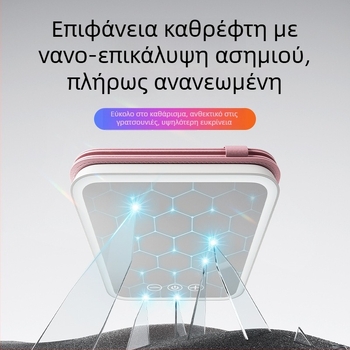 Επιτραπέζιος αναδιπλούμενος καθρέπτης μακιγιάζ με LED φωτισμό, HD, φορητός και κομψός για φοιτητικά διαμερίσματα