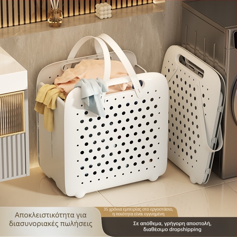 Καλάθι πλυντηρίου και δοχείο αποθήκευσης ρούχων, μεγάλο αναδιπλούμενο καλάθι μπάνιου, Ins-Style υψηλής ποιότητας