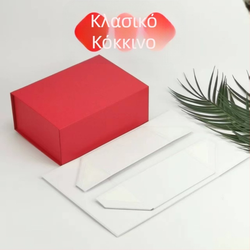 Πτυσσόμενο κουτί αποθήκευσης ενός κομματιού, μαύρο, κόκκινο και άσπρο, με παχύτερο υλικό, απλός σχεδιασμός, δυνατότητα λογότυπου
