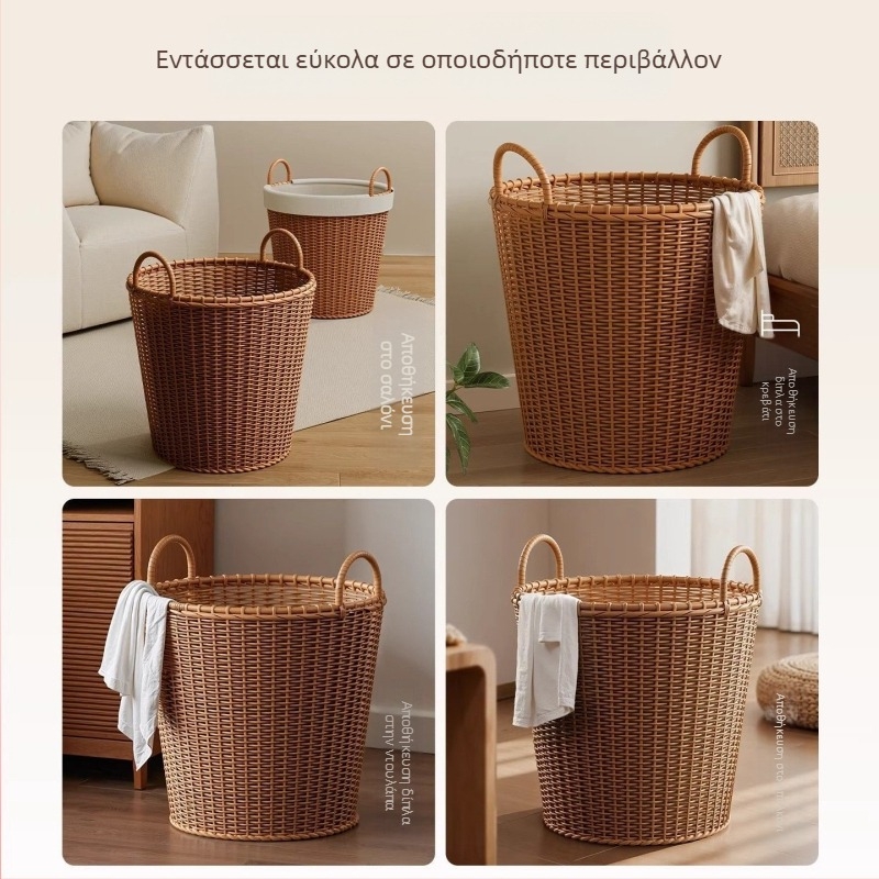 Μπλε πλαστικό καλάθι πλυντηρίου με μεγάλη χωρητικότητα για βρώμικα ρούχα