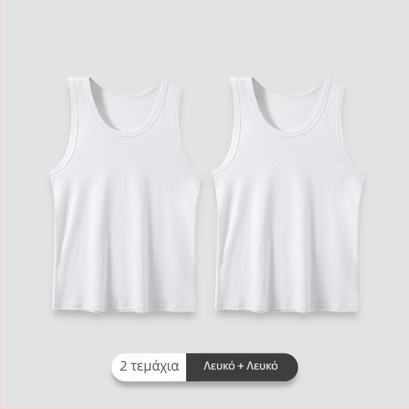 Ανδρικό τοπ Racerback από 100% βαμβάκι, χωρίς ραφές, απορροφά τον ιδρώτα, λευκό, εσωτερική ενδυμασία για καλοκαίρι