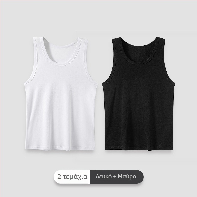 Ανδρικό τοπ Racerback από 100% βαμβάκι, χωρίς ραφές, απορροφά τον ιδρώτα, λευκό, εσωτερική ενδυμασία για καλοκαίρι