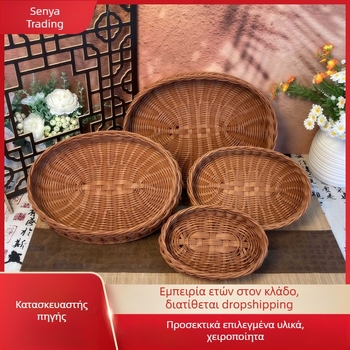 Sanya QT136 Πλαστικό καλάθι αποθήκευσης — καλάθι για φρούτα και σνακ, αποθήκευση κουζινικών ειδών, ευρωπαϊκό οβάλ δαντελωτό σχέδιο