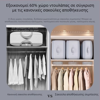 SND4021 Θήκη αποθήκευσης για μπουφάν από πούπουλο και συμπιεστή τσάντα για ρούχα – Φορητός ταξιδιωτικός οργανωτής για κουβέρτες και ενδύματα
