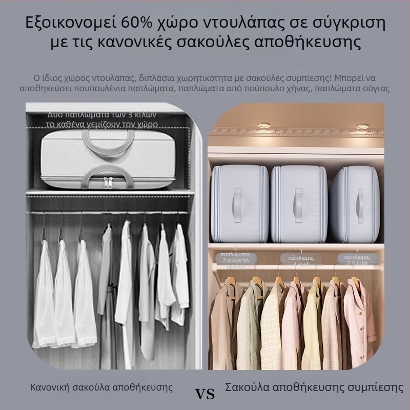 SND4021 Θήκη αποθήκευσης για μπουφάν από πούπουλο και συμπιεστή τσάντα για ρούχα – Φορητός ταξιδιωτικός οργανωτής για κουβέρτες και ενδύματα