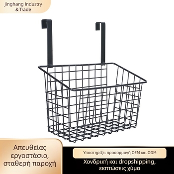Σφυρήλατο σίδερο: Κρεμαστή εταζέρα αποθήκευσης για κουζίνα/μπαλκόνι, καλάθι πίσω από την πόρτα του ντουλαπιού, πολυλειτουργικός οργανωτής για το κομοδίνο