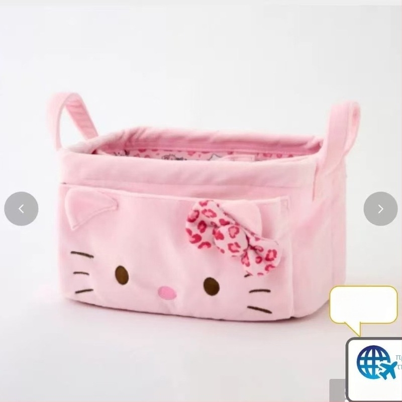 Διαθέσιμο βελούδινο καλάθι αποθήκευσης Sanrio Kitty Cat, μεγάλη χωρητικότητα, οργάνωση φοιτητικού γραφείου