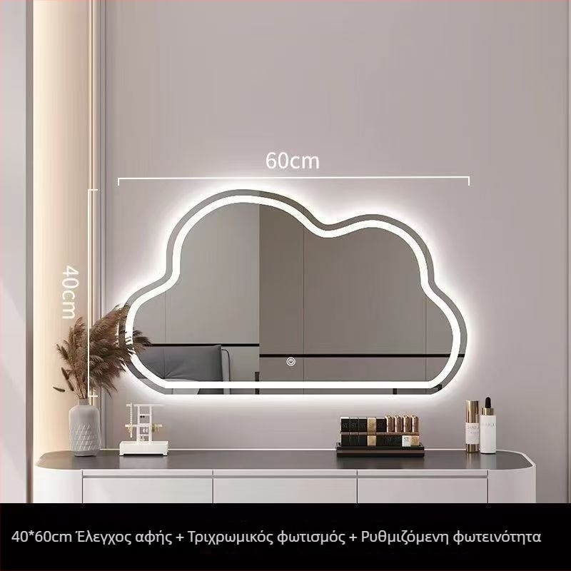 Καθρέφτης μακιγιάζ LED με φωτισμό, έξυπνος καθρέφτης, τοίχου με ντουλάπι καλλυντικών, κατάλληλος για φοιτητικό δωμάτιο και υπνοδωμάτιο