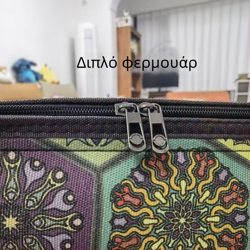 Κουτί αποθήκευσης από καμβά 100 λίτρων, τριών στρώσεων, με καπάκι και φερμουάρ, ανθεκτικό στην υγρασία, μεγάλη χωρητικότητα για ρούχα και παπλώματα, διπλώνεται