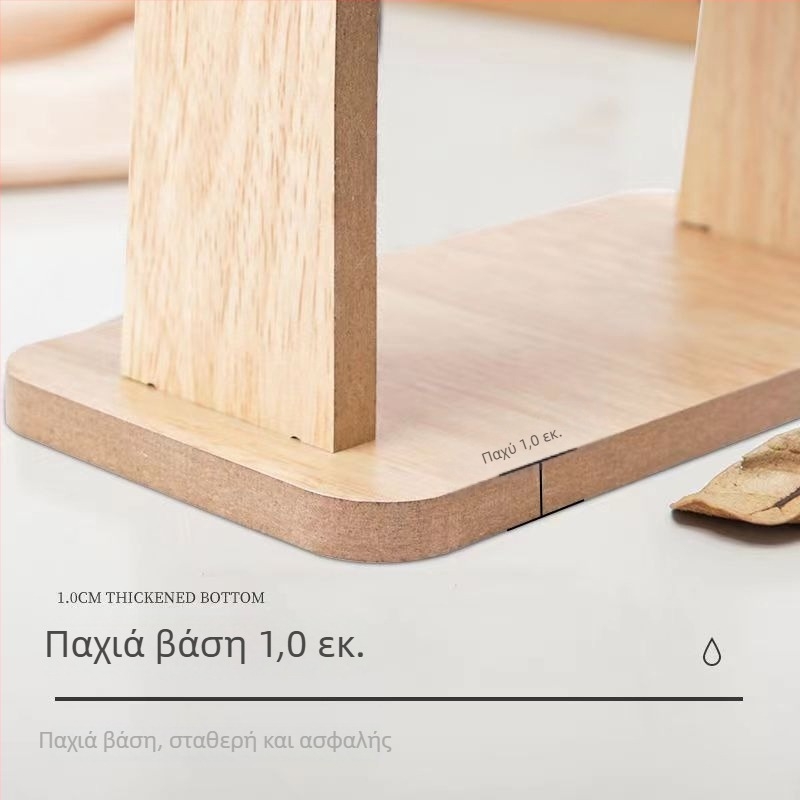 Ξύλινο επιτραπέζιο καθρέφτης μακιγιάζ, περιστρεφόμενος, μονής όψης, κατάλληλο για γραφείο, κοιτώνα ή υπνοδωμάτιο, δυνατότητα προσαρμογής λογότυπου