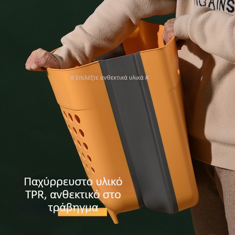 Ανθεκτικό αναδιπλούμενο πλαστικό καλάθι πλυντηρίου σε ιαπωνικό στυλ, τοίχο-στηριζόμενο για μπάνιο