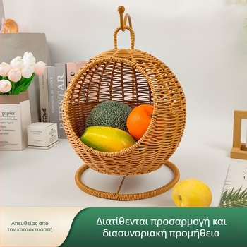 Χειροποίητο κρεμαστό καλάθι φρούτων και αποθήκευσης, οικιακό καλάθι για σαλόνι και πικνίκ, από PP