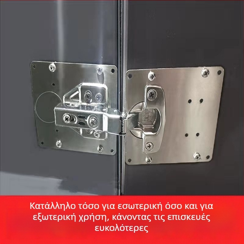 Ανοξείδωτη πλάκα στερέωσης μεντεσέ για πόρτες ντουλάπας/ντουλαπιών, επισκευαστική πλάκα με πλάκα εγκατάστασης και ράγα ολίσθησης αποσβεστήρα