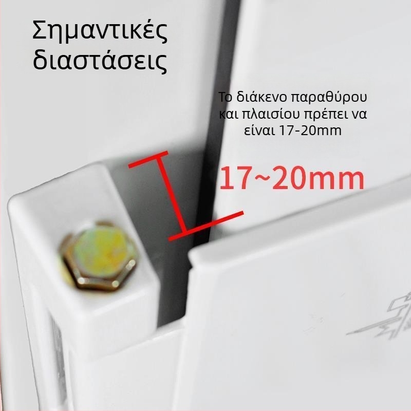 Κλασικοί μεντεσέδες πόρτας από πλαστικό-χάλυβα, εσωτερικές και εξωτερικές πόρτες και παράθυρα με επίπεδο άνοιγμα, φορείς φορτίου, με μεγάλη πλάκα