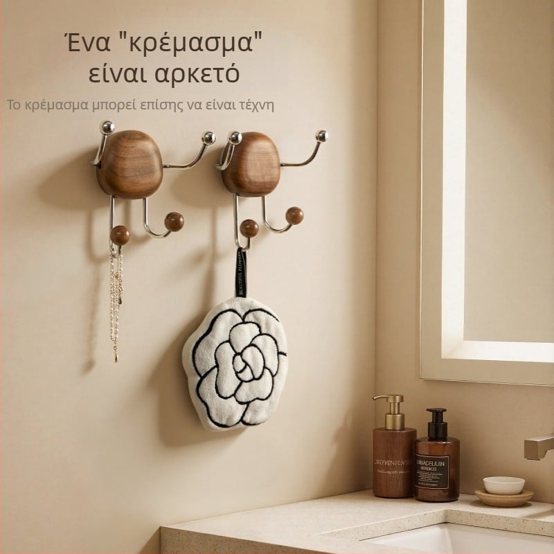 Γάντζοι από καρυδιά, vintage στυλ, χωρίς διάτρηση, με ισχυρή πρόσφυση και βύσμα σούπας, πολλαπλές σειρές