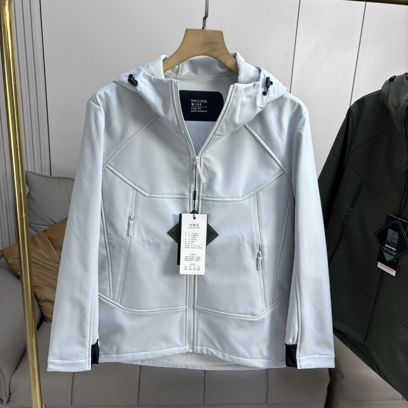 Ανδρικό μπουφάν εξωτερικού τύπου softshell με επένδυση fleece, παχύτερο, κουκούλα, αδιάβροχο και ανθεκτικό στον άνεμο