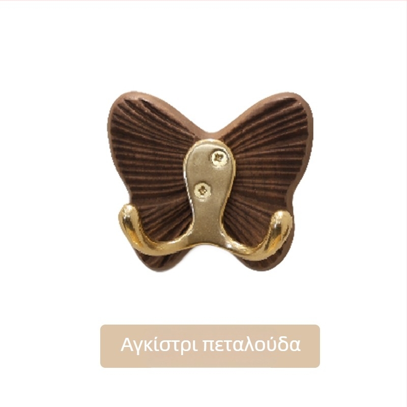 Μαύρη κρεμάστρα τοίχου σε σχήμα πεταλούδας, από ξύλο, για είσοδο και μπάνιο - κρεμάστρα για ρούχα και πετσέτες