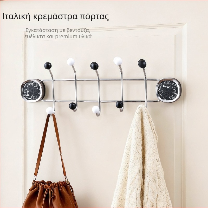 Κρεμάστρα πόρτας με βεντούζα από ανοξείδωτο ατσάλι, χωρίς τρύπες – για είσοδο και υπνοδωμάτιο, γαλλικό ρετρό στυλ, πολυτελής κρεμάστρα ρούχων