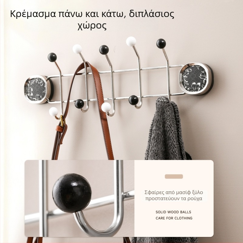 Κρεμάστρα πόρτας με βεντούζα από ανοξείδωτο ατσάλι, χωρίς τρύπες – για είσοδο και υπνοδωμάτιο, γαλλικό ρετρό στυλ, πολυτελής κρεμάστρα ρούχων