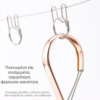 Εξωτερικός κλιπ στερέωσης σχοινιού για ρούχους, αντιανεμικός και αντιολισθητικός, από ανοξείδωτο ατσάλι, αγκίστρι πολλαπλών χρήσεων