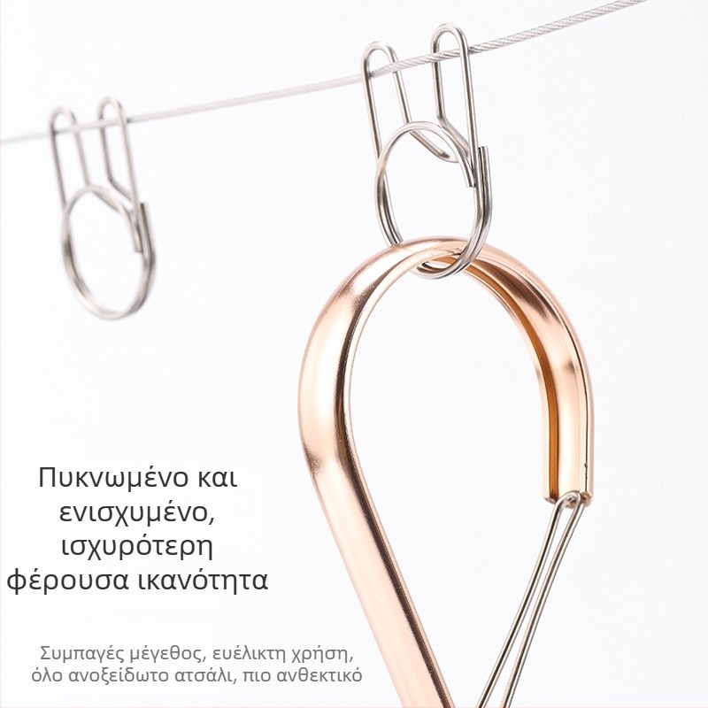 Εξωτερικός κλιπ στερέωσης σχοινιού για ρούχους, αντιανεμικός και αντιολισθητικός, από ανοξείδωτο ατσάλι, αγκίστρι πολλαπλών χρήσεων