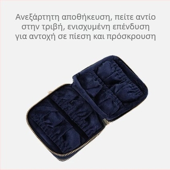 Μοντέρνος μικρός ταξιδιωτικός οργανωτής κοσμημάτων με μεγάλη χωρητικότητα, διαμερίσματα σε μορφή ακκορντόν, διπλό φερμουάρ, δυνατότητα εκτύπωσης λογότυπου