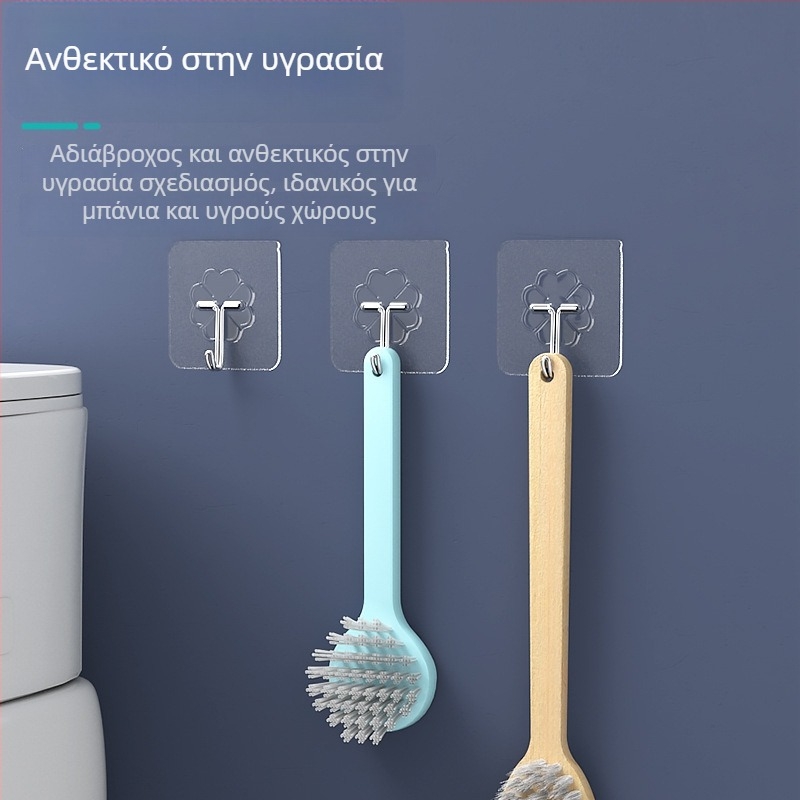 Ανοξείδωτη κρεμάστρα τοίχου, χωρίς τρύπες, ισχυρή κόλλα, χωρίς ίχνη, για μπάνιο και κουζίνα, χωρητικότητα έως 10 kg