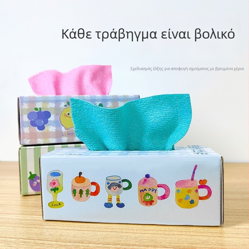 Μικροϊνες πανάκια βρεγμένα/ξηρά για καθάρισμα, σε κουτί, για κουζίνα και σπίτι, μιας χρήσης