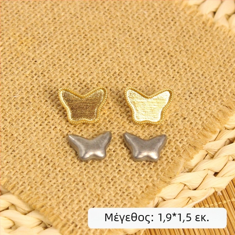 DIY βάση για σκουλαρίκια σε σχήμα κολοκύθας, χαλκός με φιλιγκράν και επίχρυσο 18K, βελόνα από ασήμι S925, καρφωτά με motifs κουνελιού και πεταλούδας