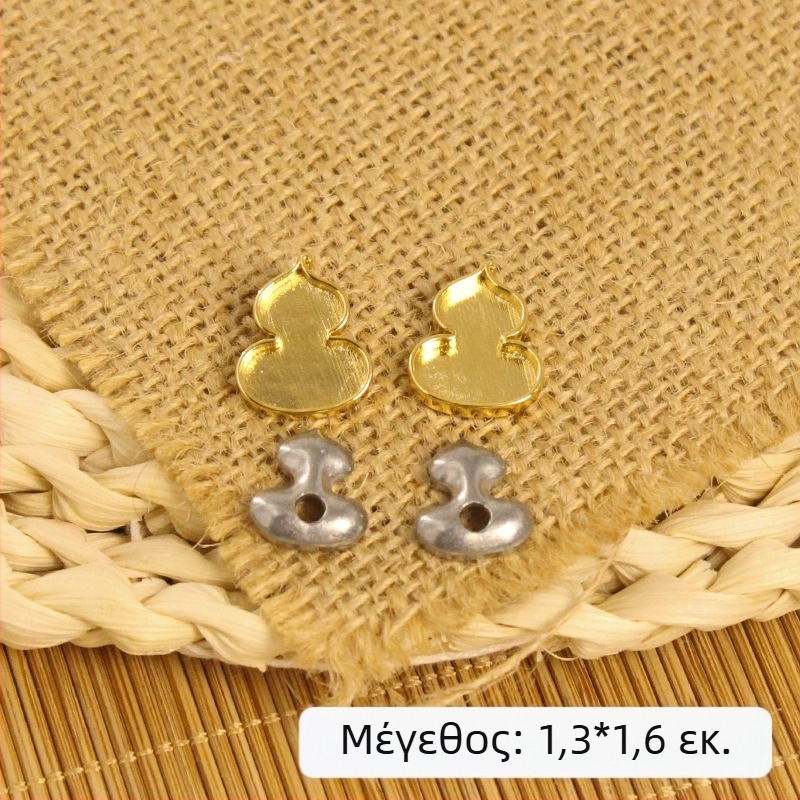 DIY βάση για σκουλαρίκια σε σχήμα κολοκύθας, χαλκός με φιλιγκράν και επίχρυσο 18K, βελόνα από ασήμι S925, καρφωτά με motifs κουνελιού και πεταλούδας
