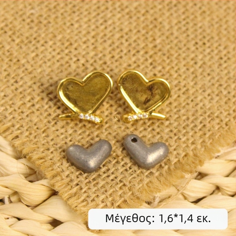DIY βάση για σκουλαρίκια σε σχήμα κολοκύθας, χαλκός με φιλιγκράν και επίχρυσο 18K, βελόνα από ασήμι S925, καρφωτά με motifs κουνελιού και πεταλούδας