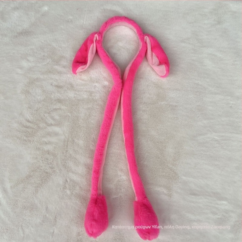 Κορδέλα μαλλιών με κινούμενα αυτιά και κλάμερ με κουνελάκι, γλυκό σχέδιο αρκούδας