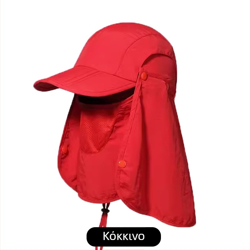 Παιδικό καπέλο καλοκαιρινής προστασίας από τον ήλιο – ελαφρύ, εξωτερικό, κάλυψη προσώπου και λαιμού, διαπνέουσα νάιλον