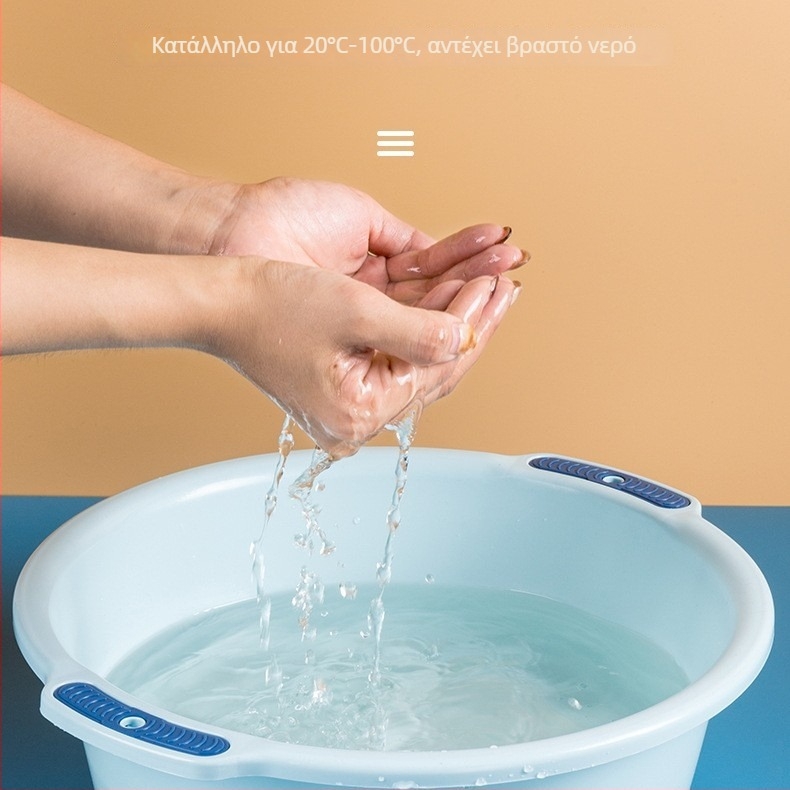 Πλαστικός οικιακός νιπτήρας για πλύσιμο προσώπου και λαχανικών, με δύο αφτιά και κρεμάστρα τοίχου, μικρή λεκάνη για μωρά