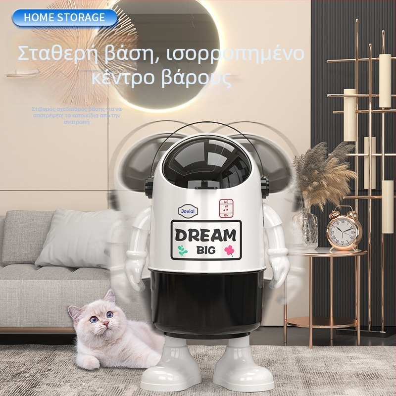 2025 Κάδος απορριμμάτων με θέμα τον Αστροναύτη για οικιακή χρήση, αδιάβροχος καπάκι που γυρίζει, μεγάλης χωρητικότητας κάδος κουζίνας, ήσυχος σχεδιασμός