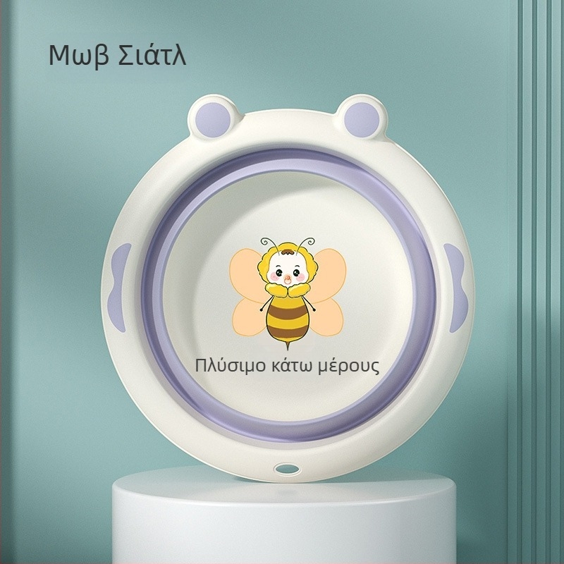 Πτυσσόμενος επιτοίχιος νιπτήρας για παιδιά και βρέφη, σχέδιο καρτούν