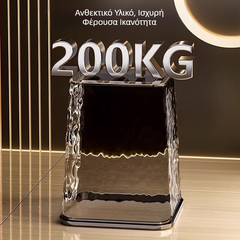 Διάφανος τετράγωνος κάδος απορριμμάτων οικιακής χρήσης, 12 L, σύγχρονο στυλ ελαφριάς πολυτέλειας, κατάλληλος για σαλόνι, μπάνιο, κουζίνα και υπνοδωμάτιο
